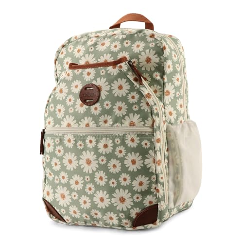 TOURBON Pickleball Bag for Men Women, Pickleball Paddle Backpack with Multiple Compartments, Clip-on Bike Pannier Rear Rack Saddle Bag for Bicycle (Green with Flower) - color: Green With Flower
