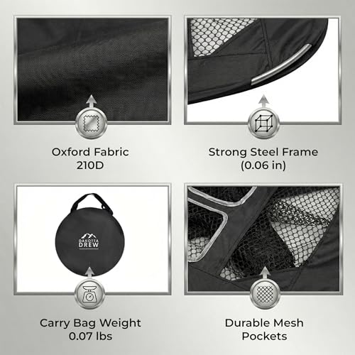 Golf Chipping Net with 20 Foam Balls, Hat Clip, Ball Marker & Carrying Bag for Indoor & Outdoor Practice, Portable Golf Practice Net for Backyard Golf Training