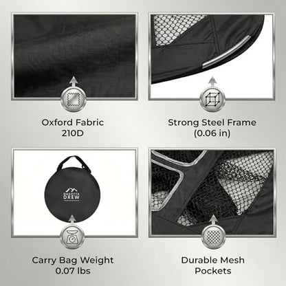 Golf Chipping Net with 20 Foam Balls, Hat Clip, Ball Marker & Carrying Bag for Indoor & Outdoor Practice, Portable Golf Practice Net for Backyard Golf Training