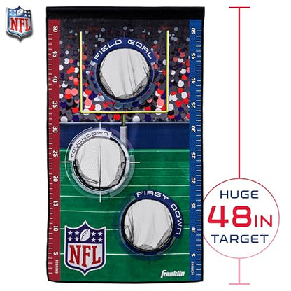 Franklin Sports NFL Mini Football Toss Target Game - NFL Door Jam Football Over the Door Target + (4) Mini Balls Set - 3 Hole Throwing Game for All Ages - Practice Passing + Aim