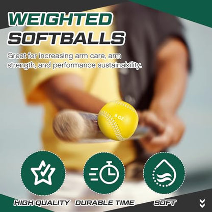 Arrowbash Weighted Softball Training Softballs Set Weighted Balls Bulk for Softball with Drawstring Bag - color: Blue,White,Orange,Yellow