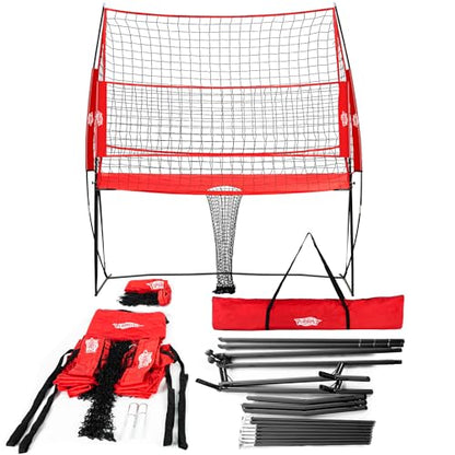 PLAYAPUT Volleyball Training Equipment Net,Height Adjustable Volleyball Practice Net Station for Serving,Spiking, Hitting,with Carryingbag Easy Assembly & Storage Great for Indoor/Outdoor