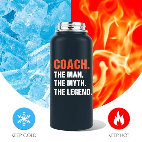 Coach Gifts - 32 Oz Coach Nutriton Facts Water Bottle, The Man The Myth The Legend - Christmas Birthday Cheer Coachs Gifts, Soccer Softball Basketball Swim Coachs Appreciation Gift for Him - color: Coach