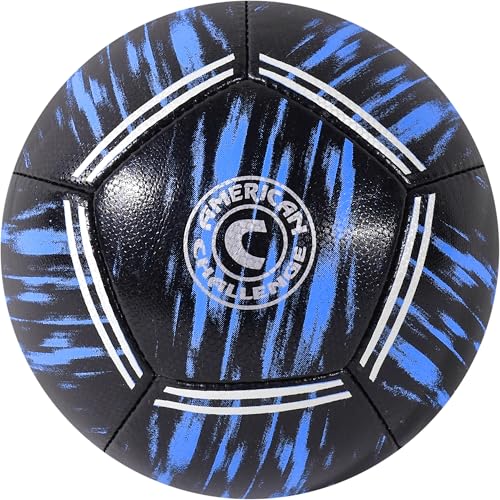 Kura Soccer Ball – Professional Training Soccer Ball for Grass Fields – Durable TPU Machine Stitched Soccer Balls – Sizes 3, 4 & 5 – Outdoor Practice & Match Play - size: 5, style: Black/Sky Blue
