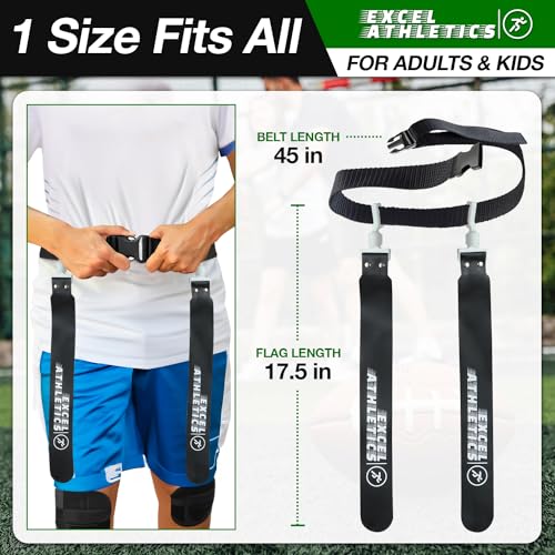 Adjustable Flag Football Set Youth, Kids & Adult with 1 Belt & 2 Flags Flag Football Flags, Flag Footbal Set Adult, Flag Football Belts, Flag Football Kit