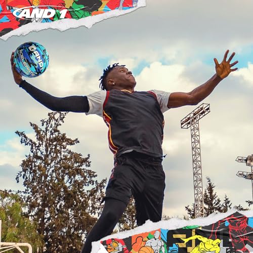 AND1 Xcelerate Rubber Basketball: Official Regulation Streetball, Made for Indoor/Outdoor Games - color: Blue Camo, style: Basketball w/ Pump