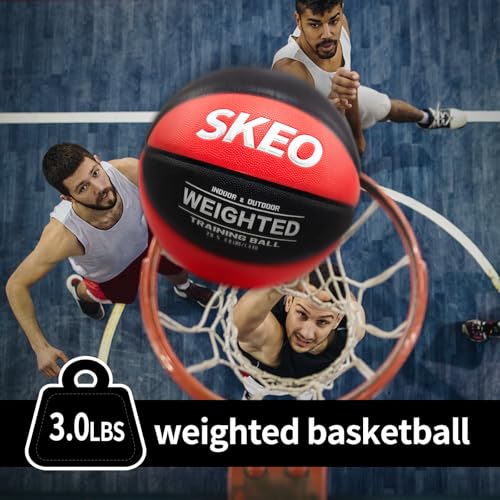 SKEO Weighted Basketball, 2.2/3/3.3LBS 28.5"/29.5" Trainer Heavy Basketballs Made of Composite, Indoor Outdoor Training Ball for Improving Handling Dribbling Rebounding