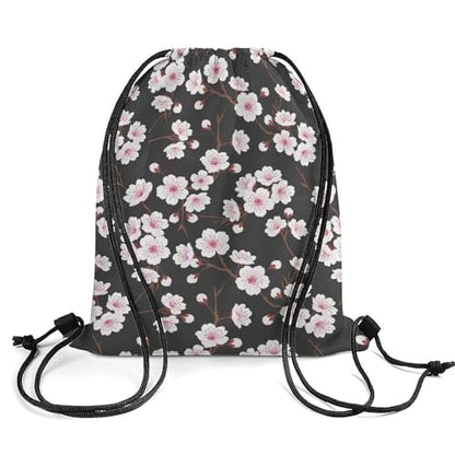 Gym Drawstring Backpack Water Resistant Sackpack with Compartment for Swimming Beach Sports Travel Unisex, Spring Blossom Trees Cherry Flowers Bags - color: Picture (379)