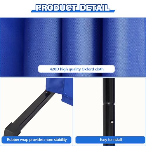 2 Pcs 92" x 27.5" Table Tennis Baffle Barrier Table Tennis Field Fence 420d Oxford Cloth Court Surround Barrier Block for Quicker and Easier Pick Up - color: Blue