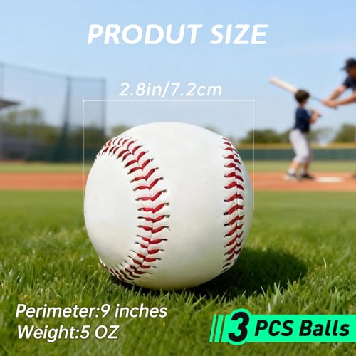 3pcs Pitching Grip Trainers, 2 Training Baseballs with Finger Placement + 1 Glow in the Dark Baseball, Training Equipment for Teenagers Beginners to Learn Multiple Grips, Soft