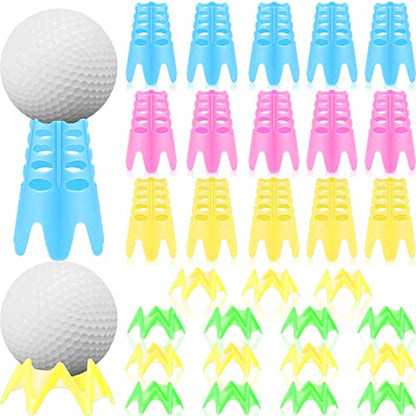 Honoson 30 Pieces Golf Simulator Tees for Home Outdoor Indoor Golf Tees Simulator Plastic Practice Training for Winter Turf and Driving Range, 15 Tall and 15 Small