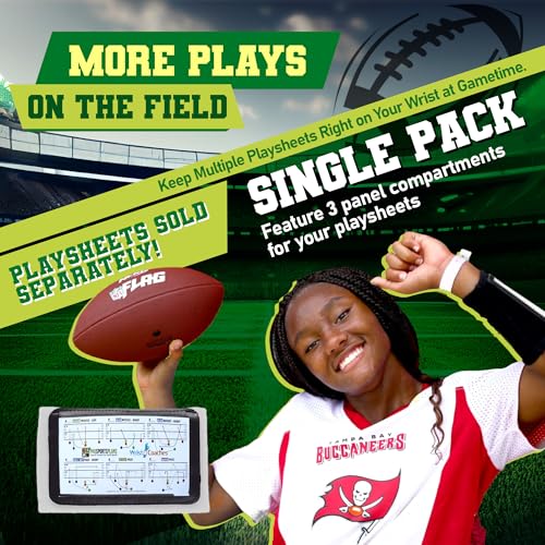 Football Play Wristbands - Youth Quarterback Gear - Wristband Playbook for Football and Softball Signs - color: White