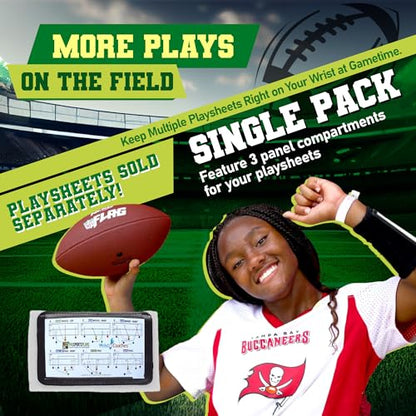 Football Play Wristbands - Youth Quarterback Gear - Wristband Playbook for Football and Softball Signs - color: White