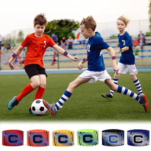 12 Pieces Captain Armbands for Soccer Football Soccer Youth Captain Arm Bands Elastic Adjustable Armbands for Sport Team Badges