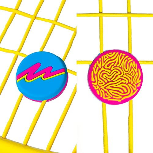 Get A Grip Tennis Dampeners – Vibration Dampener for Tennis Rackets – Shock Absorbing, Reduce String Vibration & Improve Feel – Fun, Colourful, Retro Designs – Tennis Accessories Gift - color: Soaking Up Vibes
