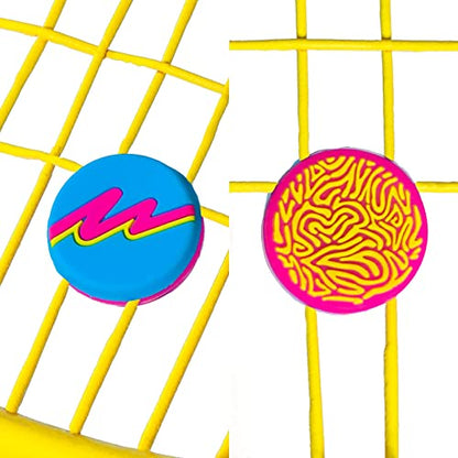 Get A Grip Tennis Dampeners – Vibration Dampener for Tennis Rackets – Shock Absorbing, Reduce String Vibration & Improve Feel – Fun, Colourful, Retro Designs – Tennis Accessories Gift - color: Soaking Up Vibes