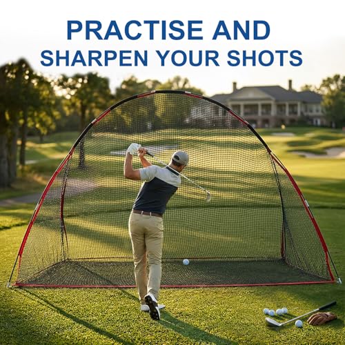 Golf Net, 10 X 7 Ft Foldable Golf Practice Net with Side Barrier and Carrying Bag for Home Backyard Garage Practising Training Driving Chipping Swing - size: Golf Net Only