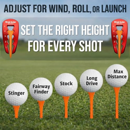 Adjustable Golf Tee Height Tool (5-Level Precision) – Universal Fit for Wooden & Plastic Tees, Consistent Tee Height Setter for Drivers, Fairway Woods & Irons, Durable Aluminum Golf Swing Training Aid - color: Red