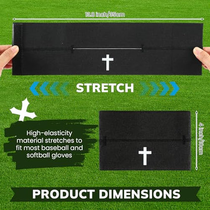 Simgoing Christian Cross Softball Glove Wrap with Bible Verse Speeds Up Break in Process Baseball & Softball Elastic Mitt Glove Strap Band Keep Pocket Formed Ideal for Players of All Ages - style: Cross Style
