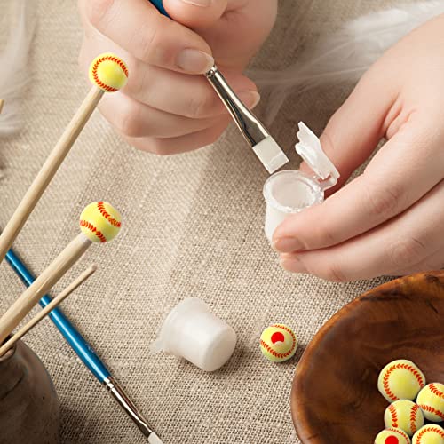 Giegxin 300 Pack Acrylic Softball Beads 12 mm Sports Ball Beads for Bracelets Jewelry Making Necklace Charms Craft Keychain Home Decoration Accessories(Softball)