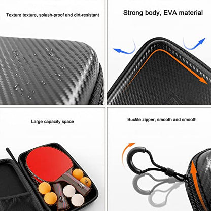 Table Tennis Paddle Case,Waterproof Table Tennis Paddle Hard Case, Padded Table Tennis Paddle Hard Case - Large Capacity Table Tennis Bat Bag Ball Storage Bag Carry Cases