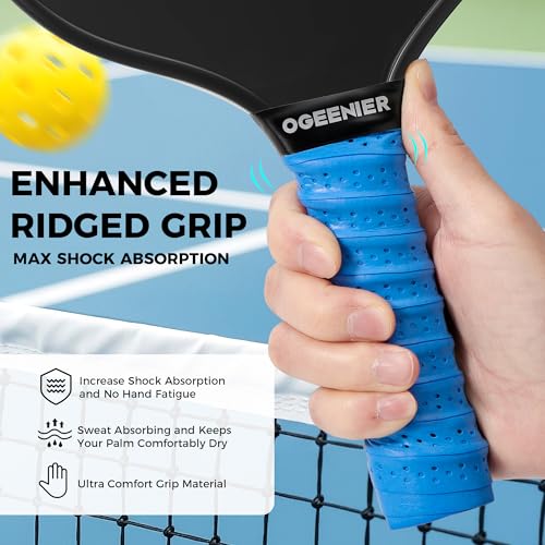 Pickleball Paddle Grips, Pack of 6, Non-Slip & Moisture Wicking Overgrip Tape for Pickleball Paddles - color: Blue