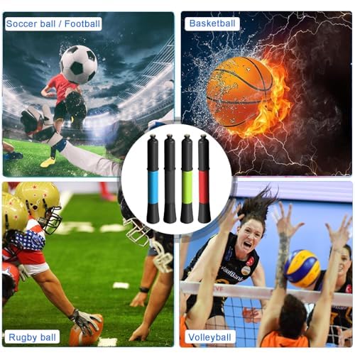 Ball Pump with Needle Storage(Never Lose Pin) Basketball Pump with 5 Needles and Extendable Cable, Soccer Football Pumps, Volleyball Pump Rugby Ball Inflator - Great for All Balls - color: Blue