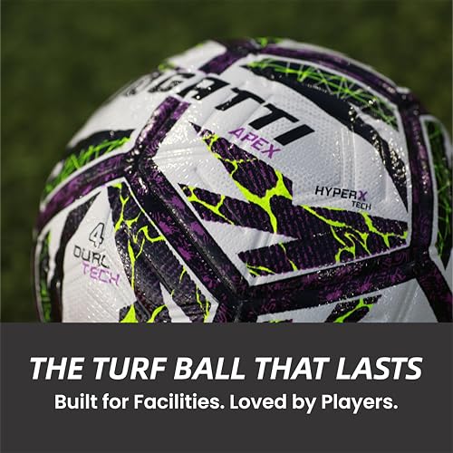 Apex Hybrid Futsal Ball – Professional Match Quality Indoor Soccer Ball Size 4 - Textured PU Surface for Enhanced Grip & Control, Butyl Bladder, Multi-Layered Backing & 12 Embossed Panels.