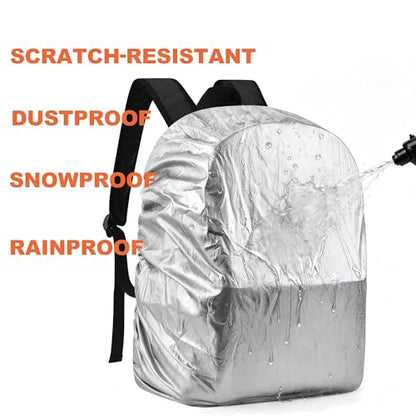 Oraben Heavy Duty Mesh Pack With Rain Cover See Through Backpack Mesh Backpack Bookbag Ideal for Class, Work, Travel, Beach Outings (Khaki) - color: Khaki