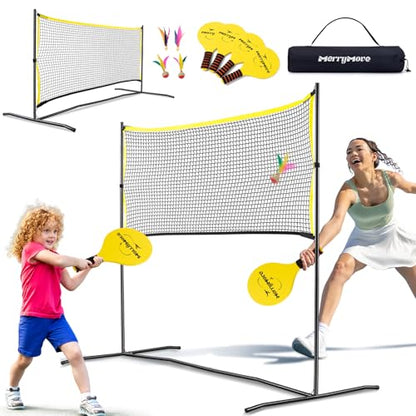 6ft Portable Pickleball & Paddle Ball Set: Easy Setup Paddle Game with Net, Similar to Badminton, Pingpong, and Jianzi, All-in-1 Set for Lawn, Backyard, Camping, Beach Indoor & Outdoor