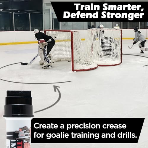 The Hockey Marker: Precision Hockey Training Aid for Coaches & Goalies, Ice-Safe Alignment Guide with Crease Protractor, Professional Black Marker for Regulation Goalie Crease Setup