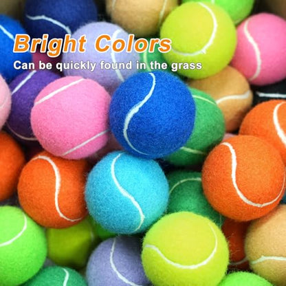 Tennis Balls 6 Pcs Training Tennis Balls Come with Mesh Bag for Easy Transport Beginner High Elasticity Practice Loose Tennis Ball for Dogs Natural Rubber Material - color: White