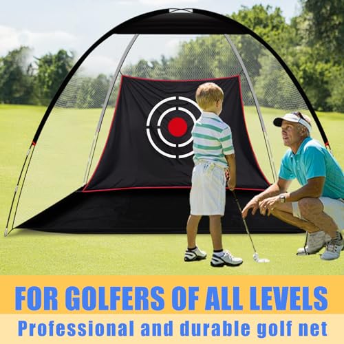Golf Practice Net with Mat & Accessories: Portable Swing Trainer for Backyard Driving – Durable Target Cloth for Men & Golf Enthusiasts – 10X6X6.5FT Indoor Outdoor Use