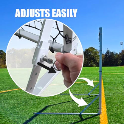 8x5 Ft Soccer Rebounder Goal, Heavy Duty 3MM Steel Frame w/Two Nets, 5 Adjustable Angles for Passing, Shooting & Skills Practice