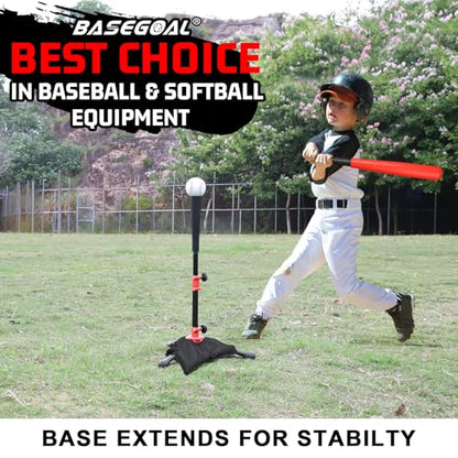 BaseGoal Baseball Tee for Kids,Youth Stand Set,Teeball Set,Youth Baseball,Softball Batting Tee Set,Easy Adjustable Height - style: Kids Baseball Tee-A