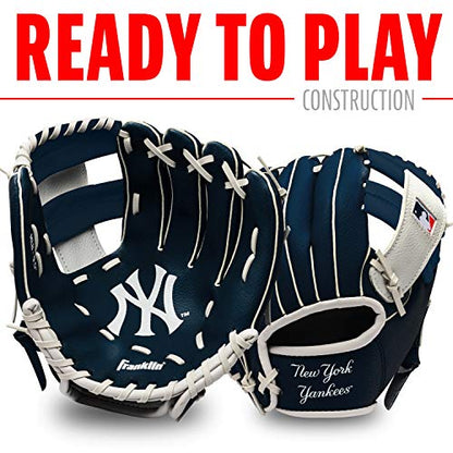 Franklin Sports MLB Youth Teeball Glove and Ball Set - Kids Baseball and Teeball - Perfect First Kids Glove - 9.5"