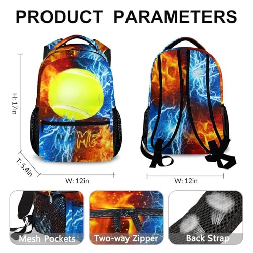 Kids Backpack for Boys Custom Tennis Schoolbag for Kindergarten Elementary Primary, Durable School Supplies - color: Green