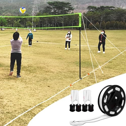 Badminton Court Boundary Lines - 240x528 Inch Training Marker Set for Tennis, Basketball, and Volleyball, Portable Sports Court Equipment for Kids and Adults, Boundary Markers for Outdoor Games