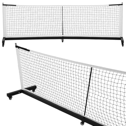 Heavy Duty Regulation Size Pickleball Net with Lockable Wheels Portable Net System with Fast Setup for Outdoor Indoor Use in Backyard Driveway Gym Court