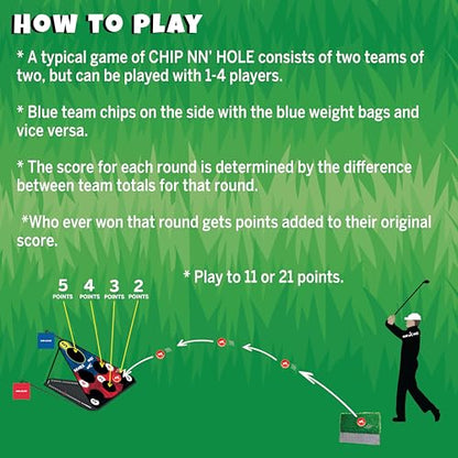 CHIP NN' Hole Golf Game Set | Golf Gifts for Men | Backyard Golf Cornhole Game | Golf Chipping Game | Targets, Golf mats, Foam Golf Balls Included | Golf Game | Golf Accessories for Men | Golf Gift