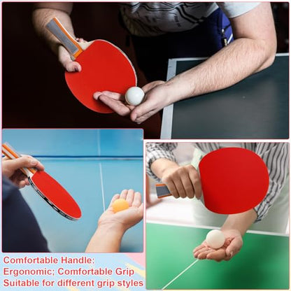 Liliful Table Tennis Rackets Set with Table Tennis Balls and Storage Bags for Indoor Outdoor