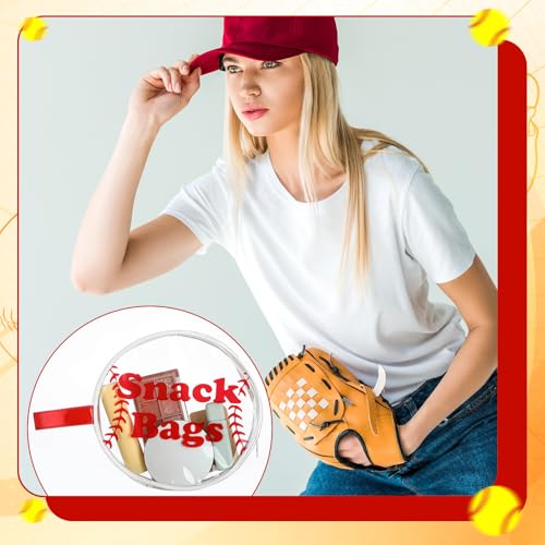 Reginary 12 Pcs Baseball Snack Bags for Team Gifts Baseball Goodie Treat Candy Bags Pouch Clear PVC Waterproof with Zipper Party Favors for Team Christmas Birthday Gifts Sport Supplies - style: Baseball Snack Bag