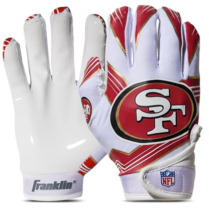 Franklin Sports Youth NFL Football Receiver Gloves - Kids Football Gloves Pair - NFL Team Logos and Silicone Palm