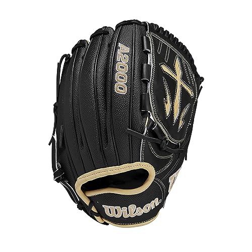 Wilson A2000 Pitcher's Baseball Gloves - color: Black/Saddle Tan, size: 12"