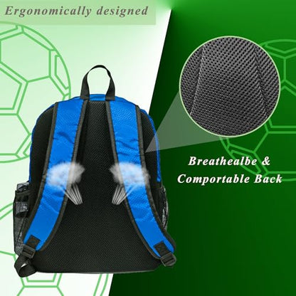 Soccer Bag, Basketball Backpack, Sports Equipment Bag with Shoes and Ball Compartment Holds Sneaks, Helmet, Basketball, Football, Vollyball, Gloves - color: Blue/Black
