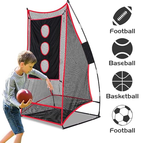 Football Kicking Cage & Practice Net - Portable Target System for Quarterback Passing Drills, Backyard Training Aid with Carry Bag - size: 3X6FT