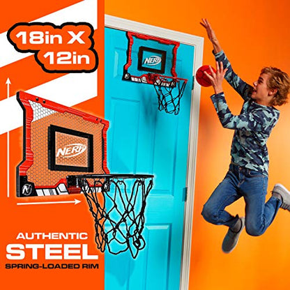 NERF Basketball Hoop Set - Pro Hoop Mini Hoop Set with Mini NERF Basketball - Steel Rim Great for Dunking - color: Red Standard, size: 18" x 12"