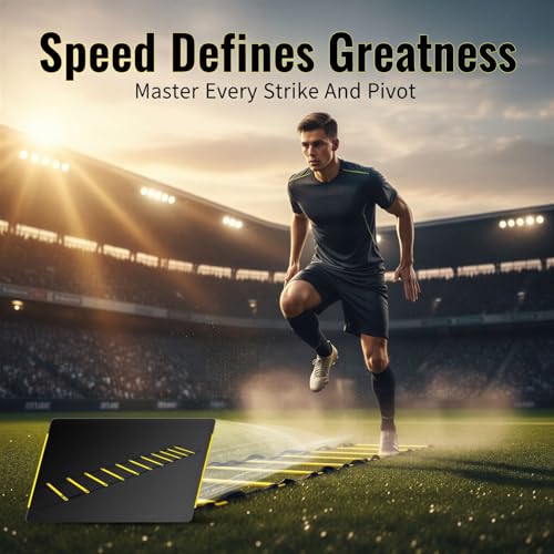 19.7 ft Agility Ladder, 16.5 in Wide PE Multi-Sport Footwork Ladder for Speed and Balance Training, with Storage Bag, for Youth Athletics and Coordination Drills