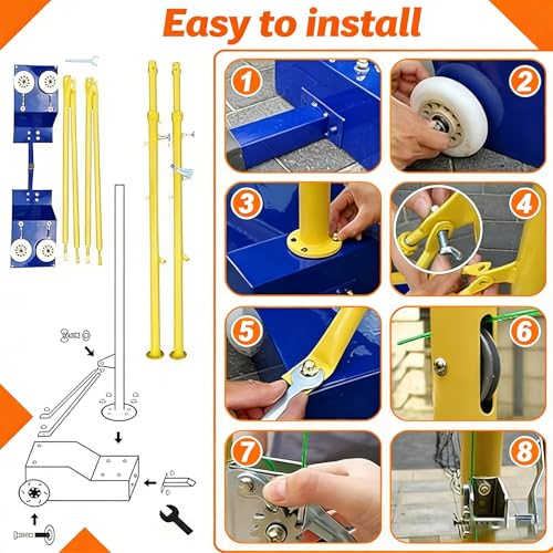Volleyball/Badminton Posts with Net, Badminton Net Frame with Wheels and Stable Base, Sturdy Base for Indoor/Outdoor Use, Adults, Children