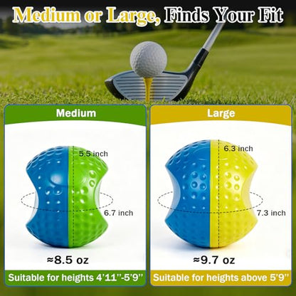 Golf Training Aid Ball and Armband, Golf Swing Trainer for Consistent Precise Swing, Fix Slicing, Scooping Chicken Wing, Golf Training Tool with Armband, Adjustable Lanyard, Storage Bag Golfer